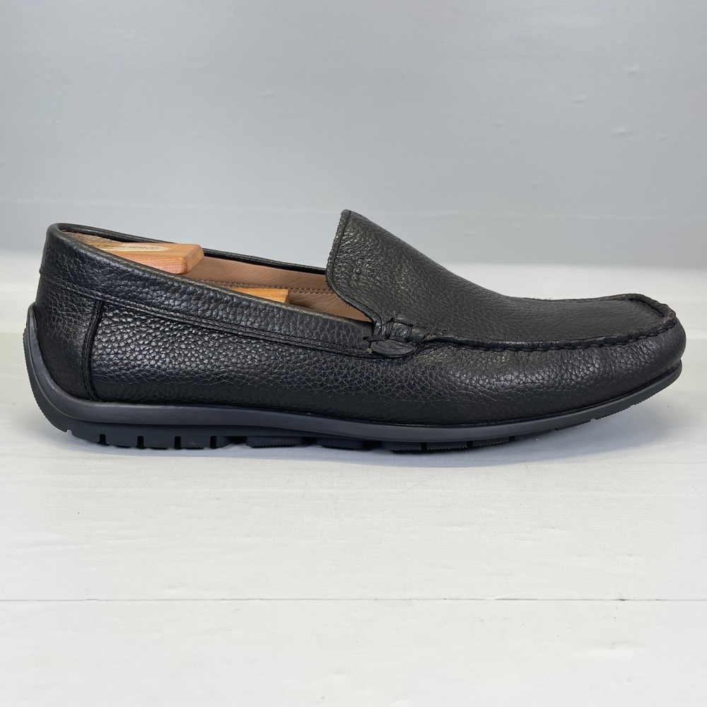 ECCO Classic Moc Driving Loafers Mens Size 11 Black Leather Moc Toe Casual Shoes